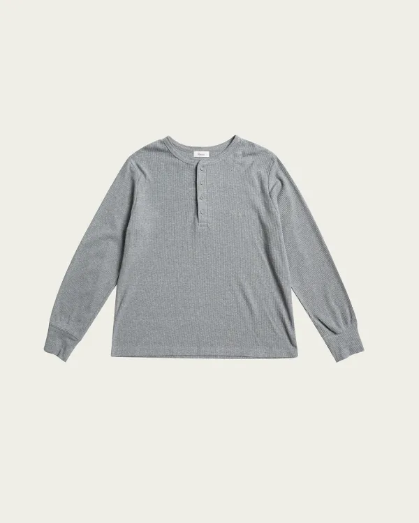 (2차) Dylan Long Sleeve Tee - Gray Waffle