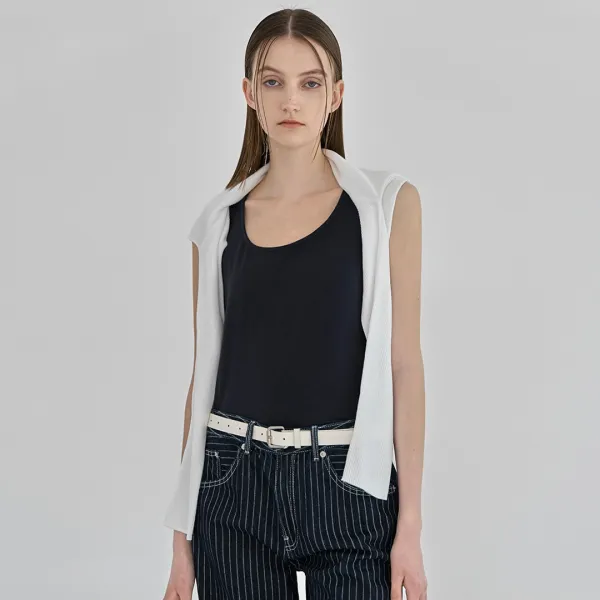 (Z-T-6666)MINIMAL SLIM SLEEVELESS TEE
