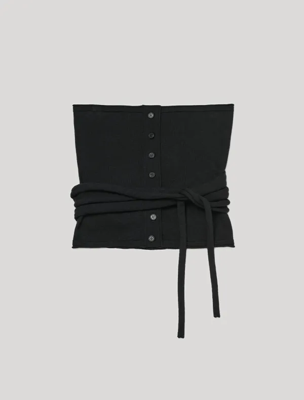 [2nd REORDER] STRAP TUBE TOP KNIT [BLACK]