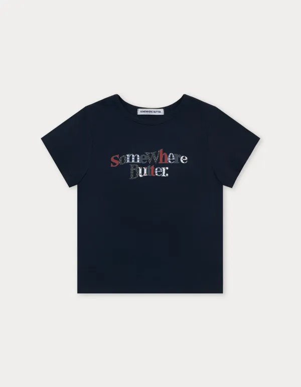 Kitsch Wave Logo Top - Navy