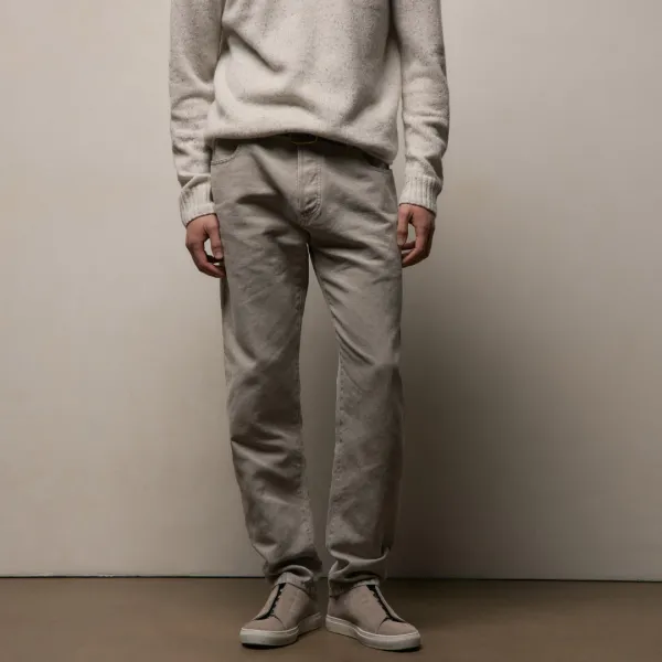 Classic Cotton Linen Twill Pant - Fog Pigment