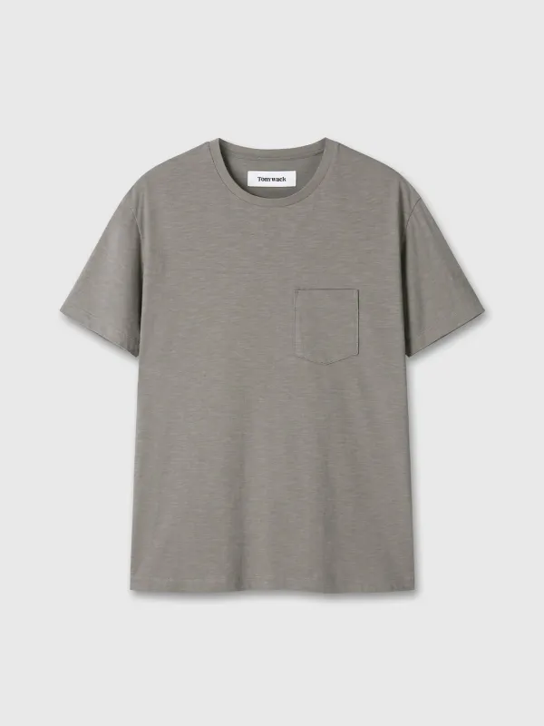 SOFT SLUB JERSEY POCKET T-SHIRT_ OLIVE GREY