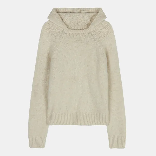 alpaca blend hoodie sweater (ivory)