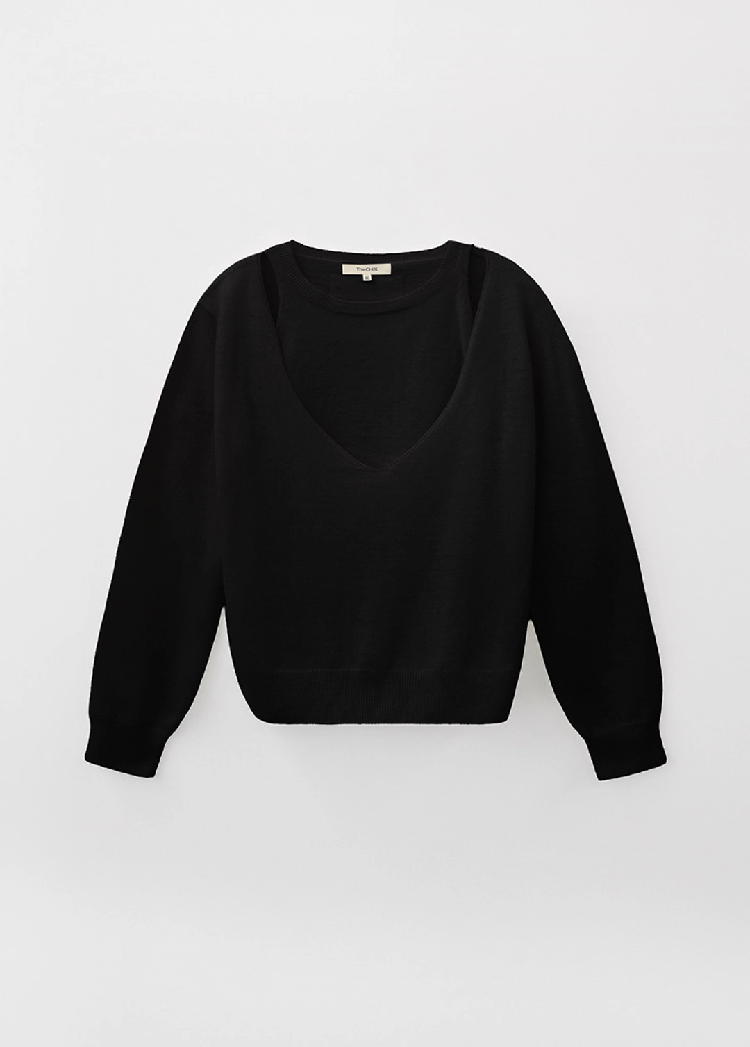 칙스라벨 26FW 베라 레이어드 니트 - Black 상품 이미지 1