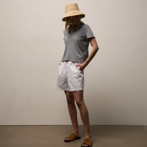 Italian Heavy Poplin Relaxed Short - White