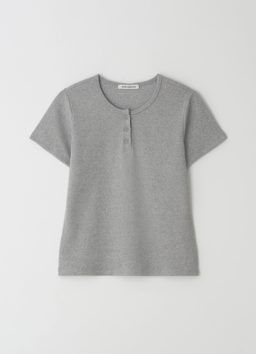 스텝어라운드 [5차] Henley Short Sleeve T-Shirt_GREY 상품 이미지 1