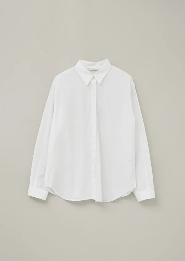 [15%] bio poplin shirt-white