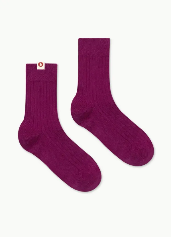 Wide rib ankle socks_Windsor Wine