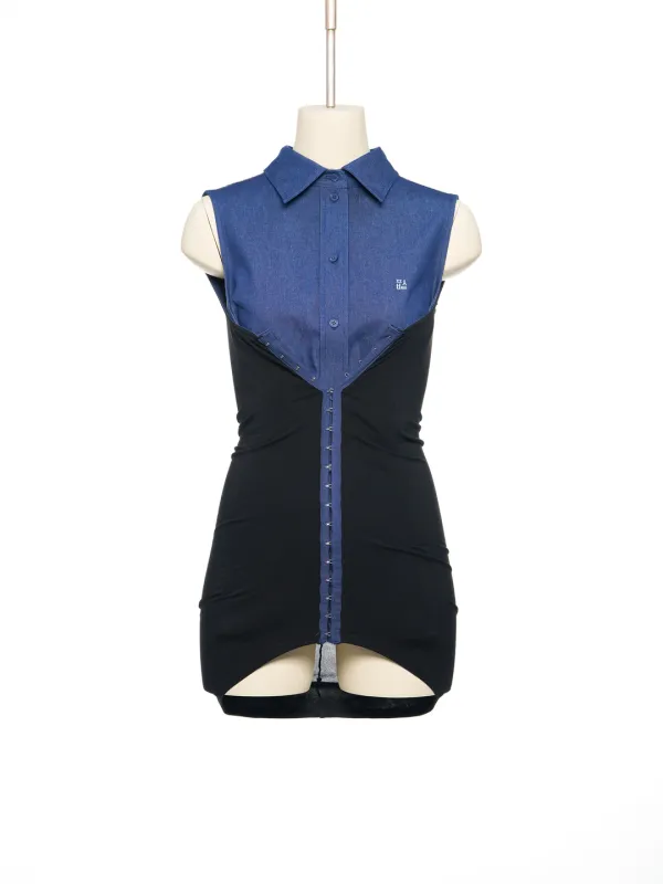 PF25 NAVY SIDE HOOK WRAP SHIRT
