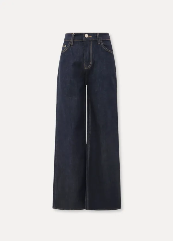 CHIXLABEL H 레이 인디고 와이드데님