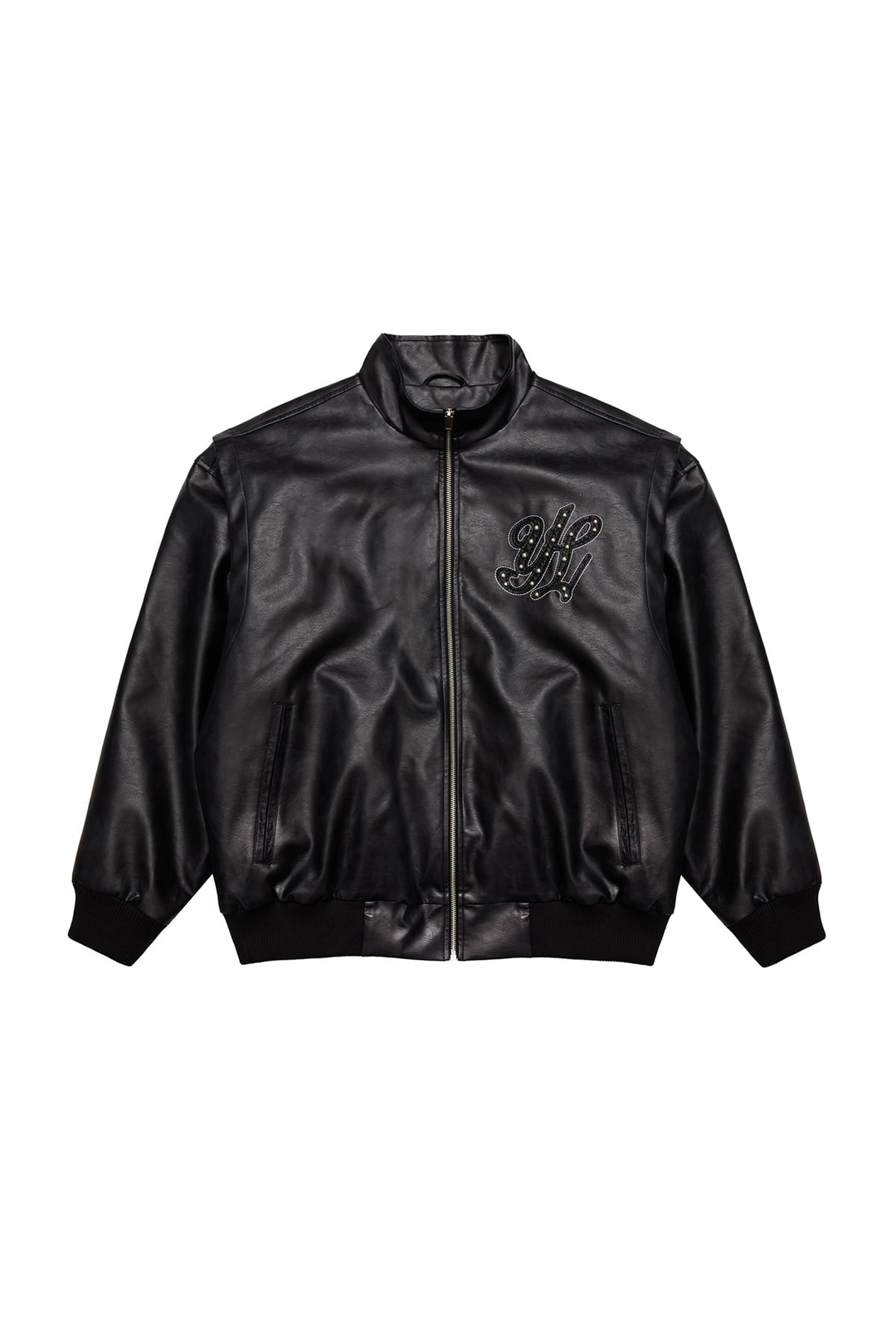 와이이이엘 FAUX LEATHER WINGED JACKET BLACK 상품 이미지 1
