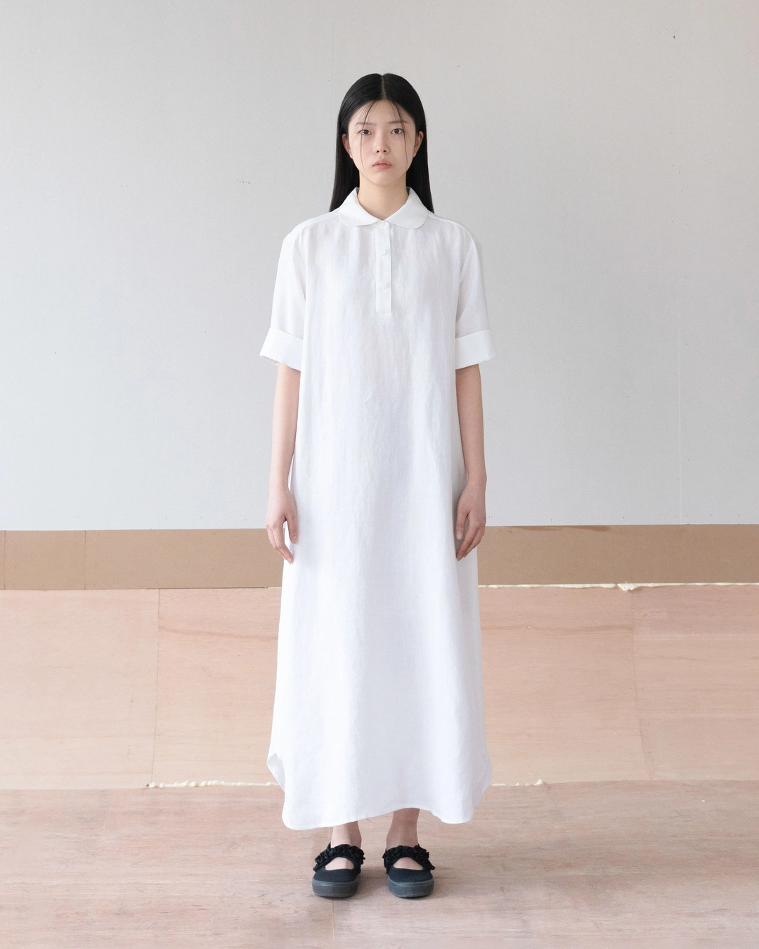 유노이아 linen shirt dress (open, 단독 주문 시 선발송) 상품 이미지 2