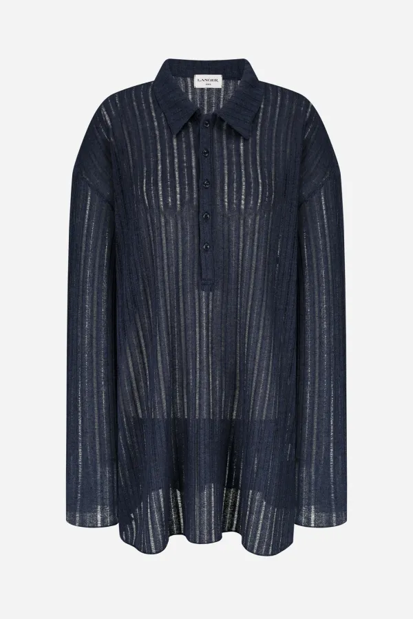 sheer classic collar t-shirt