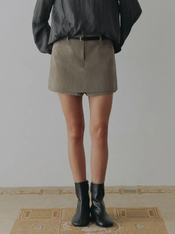 Belted H-Line Mini Skirt (Corduroy) SW6AS151-96