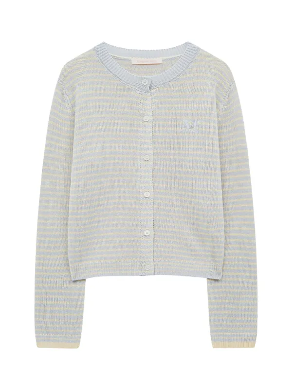LOGO STRIPE CARDIGAN (LIGHT BLUE)