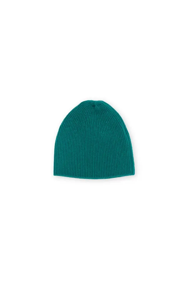Cashmere Beanie, Teal Green