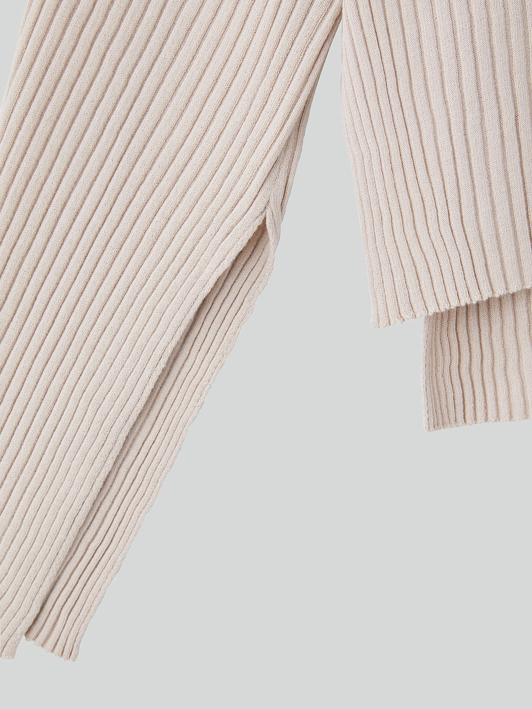 렉토 SLIT-CUFFS RIBBED KNIT TOP (LIGHT BEIGE) 상품 이미지 3