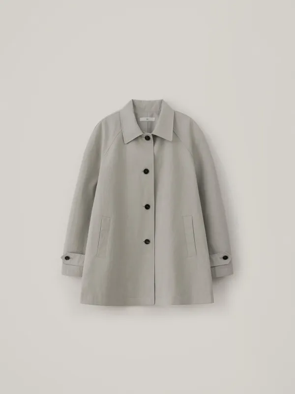 Classic Cotton Trench - Light Gray
