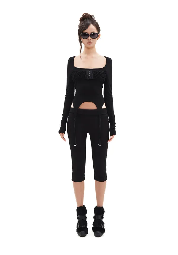 Garter Bustier Top [Black]