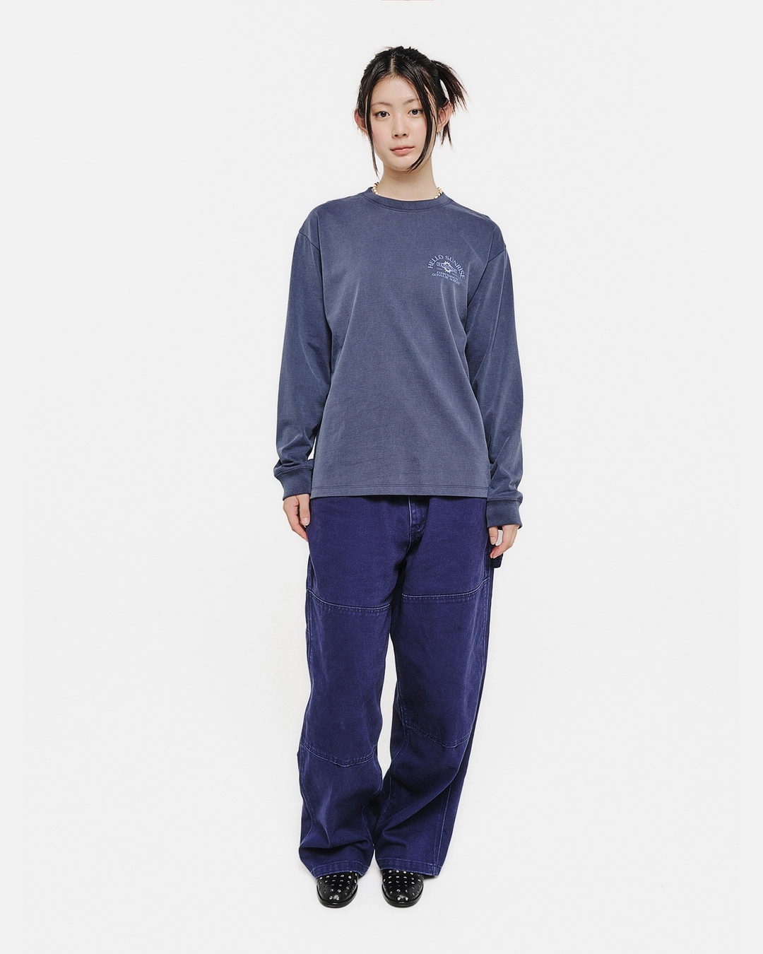 헬로선라이즈 HAWAII Arch Logo L/S Tee_VTG Navy 상품 이미지 2