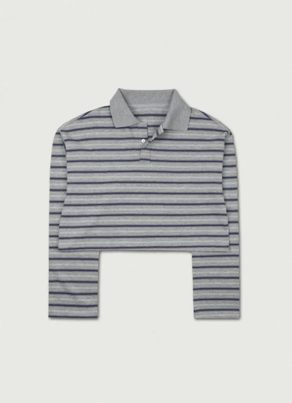 2nd/ Row Stripe Crop Tee [gray]