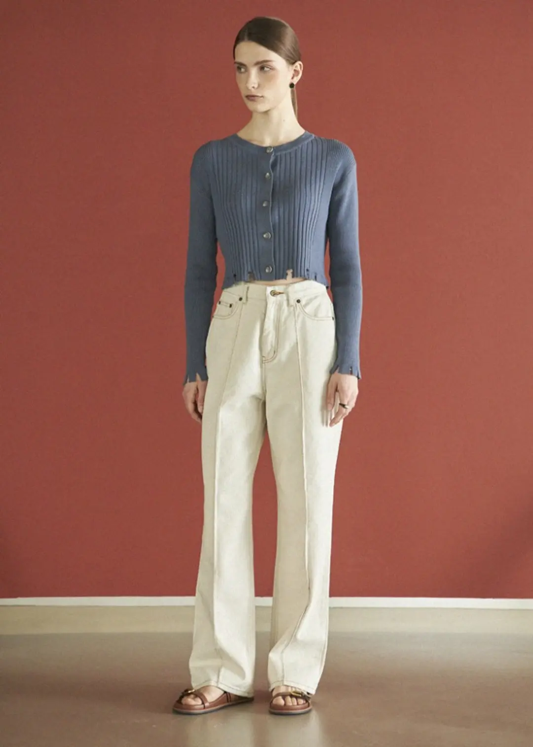 메종드이네스 PINTUCK STITCH DENIM_IVORY 상품 이미지 1