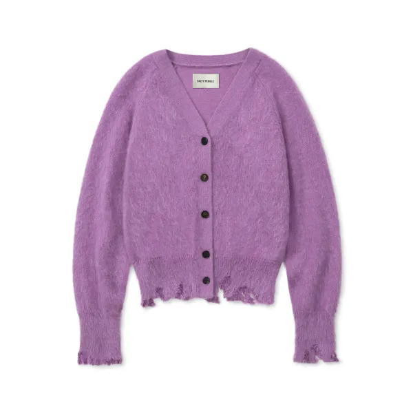 [1st REORDER] MOHAIR DESTROYED CARDIGAN [LIGHT PURPLE]