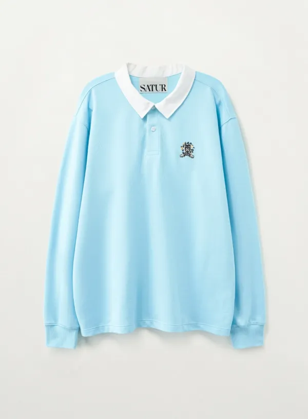 Crest Logo Rugby Long Sleeve - Sky Blue