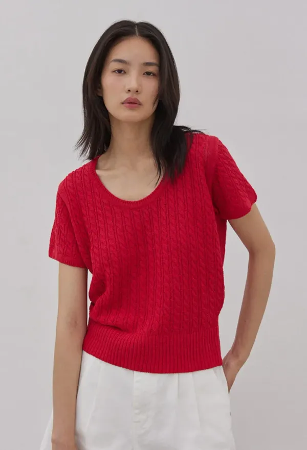 PIE CABLE HALF KNIT