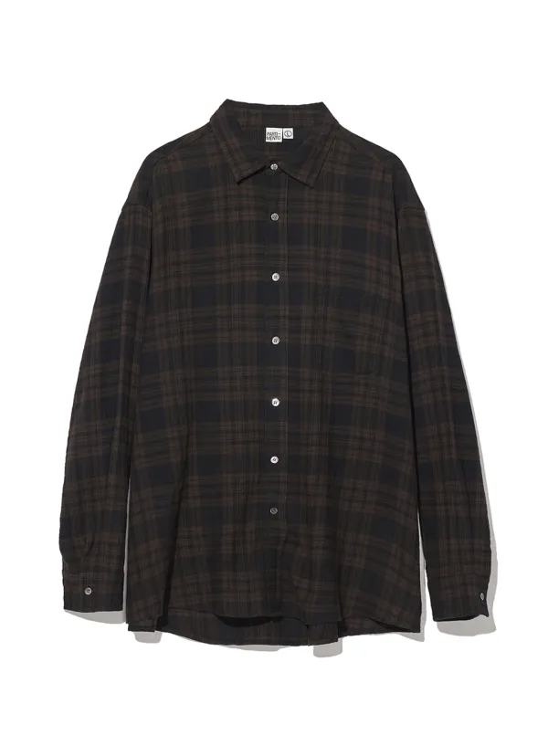 Shadow Tartan Check Shirts_Brown