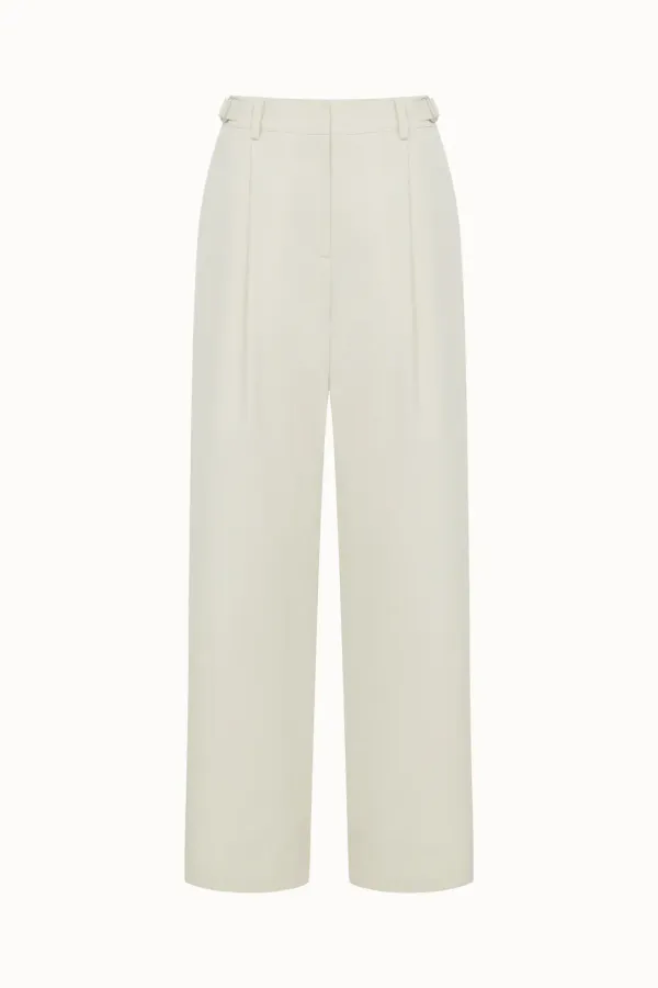 Cotton One-Tuck Pants[LMBESPPT5502]-Cream Beige