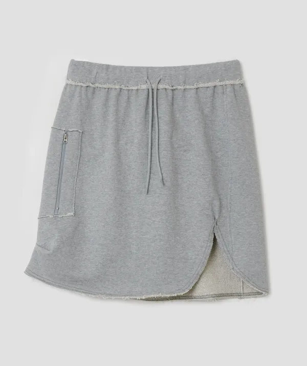 Slit Pocket Jersey Skirt [Gray]