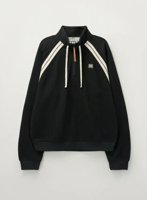 Lawton Half Zip-up Sweatshirt - Black