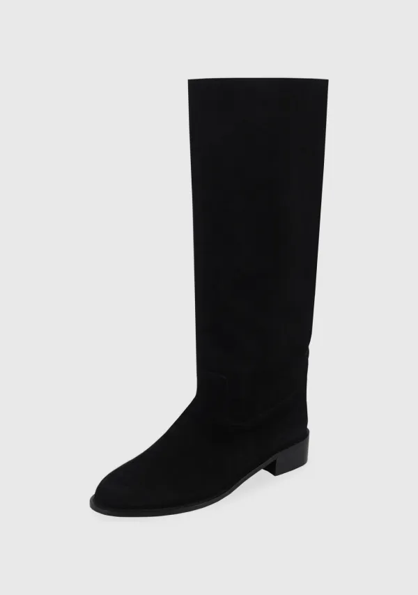 Cozy Suede Ride Boots Black