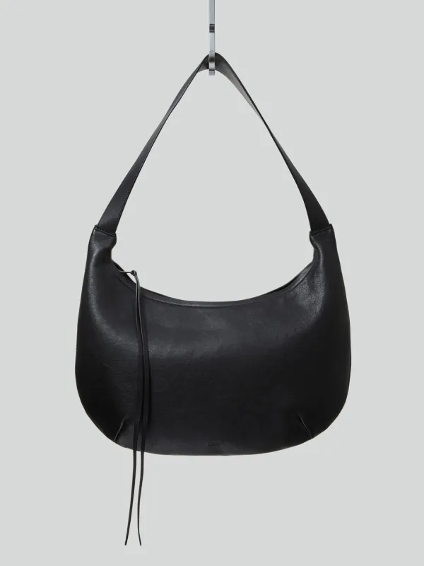 LEATHER HOBO BAG (BLACK)