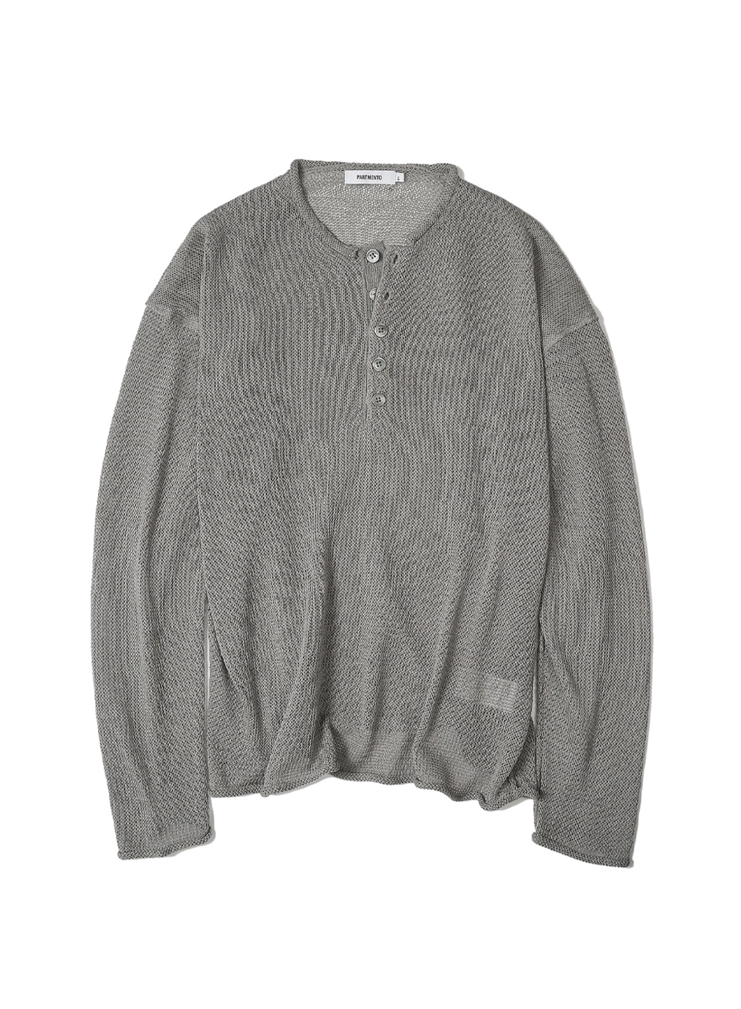 파르티멘토 Cut-off Henley Neck Knit_Gray 상품 이미지 1