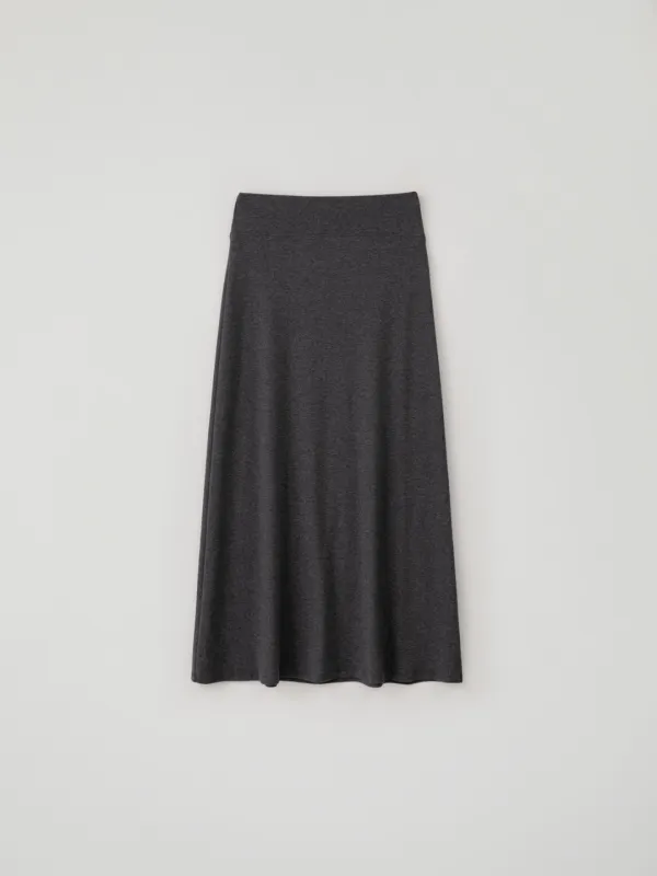 Wool Blended Banding Skirt(Charcoal)
