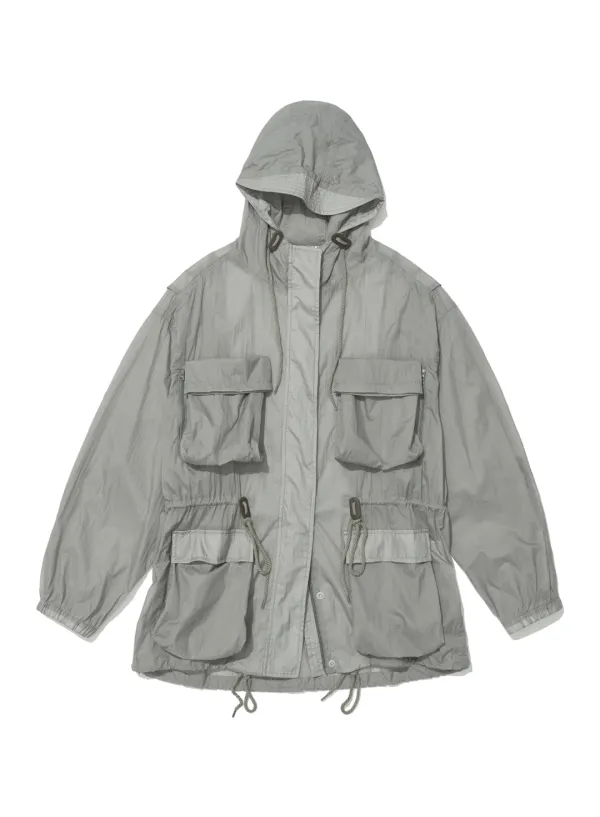 [WOMEN] LIGHTWEIGHT HOODED UTILITY JACKET_GREY