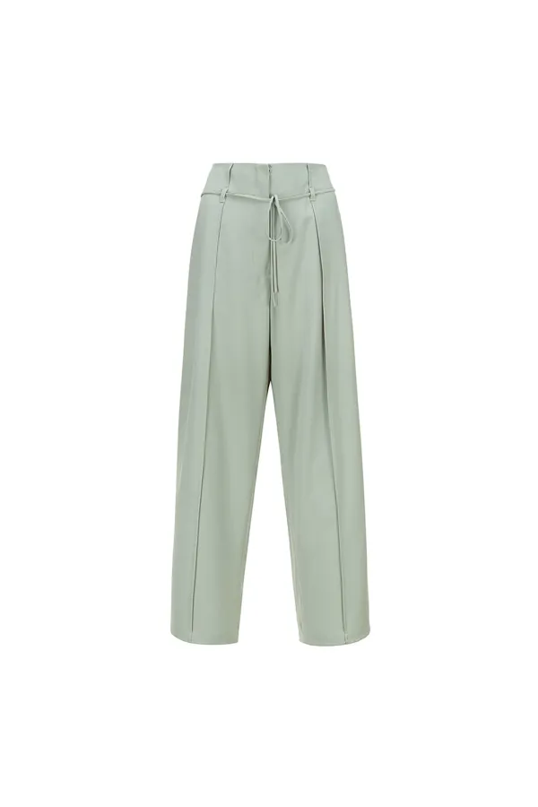 26 WAIST STRING WIDE PANTS [KHAKI]