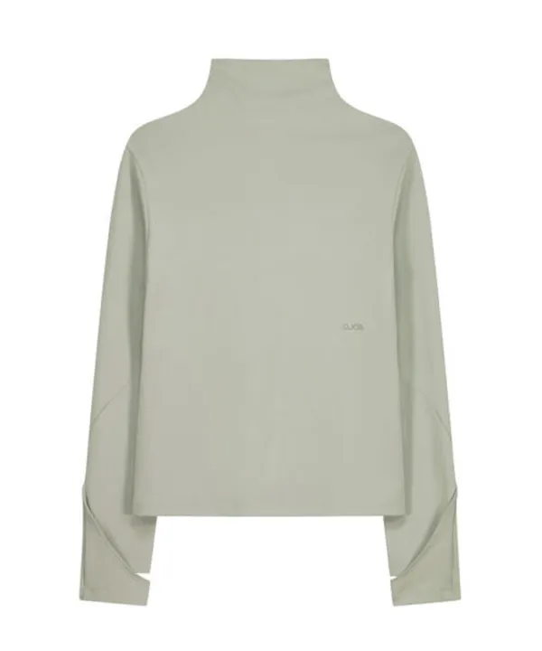 Mock Neck Tee / Mint Grey