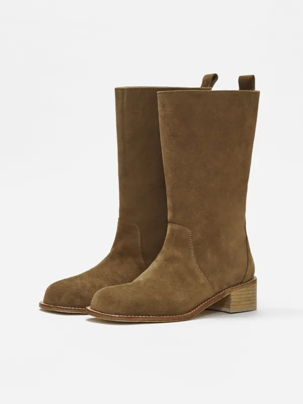 Essential Middle Boots Suede Beige