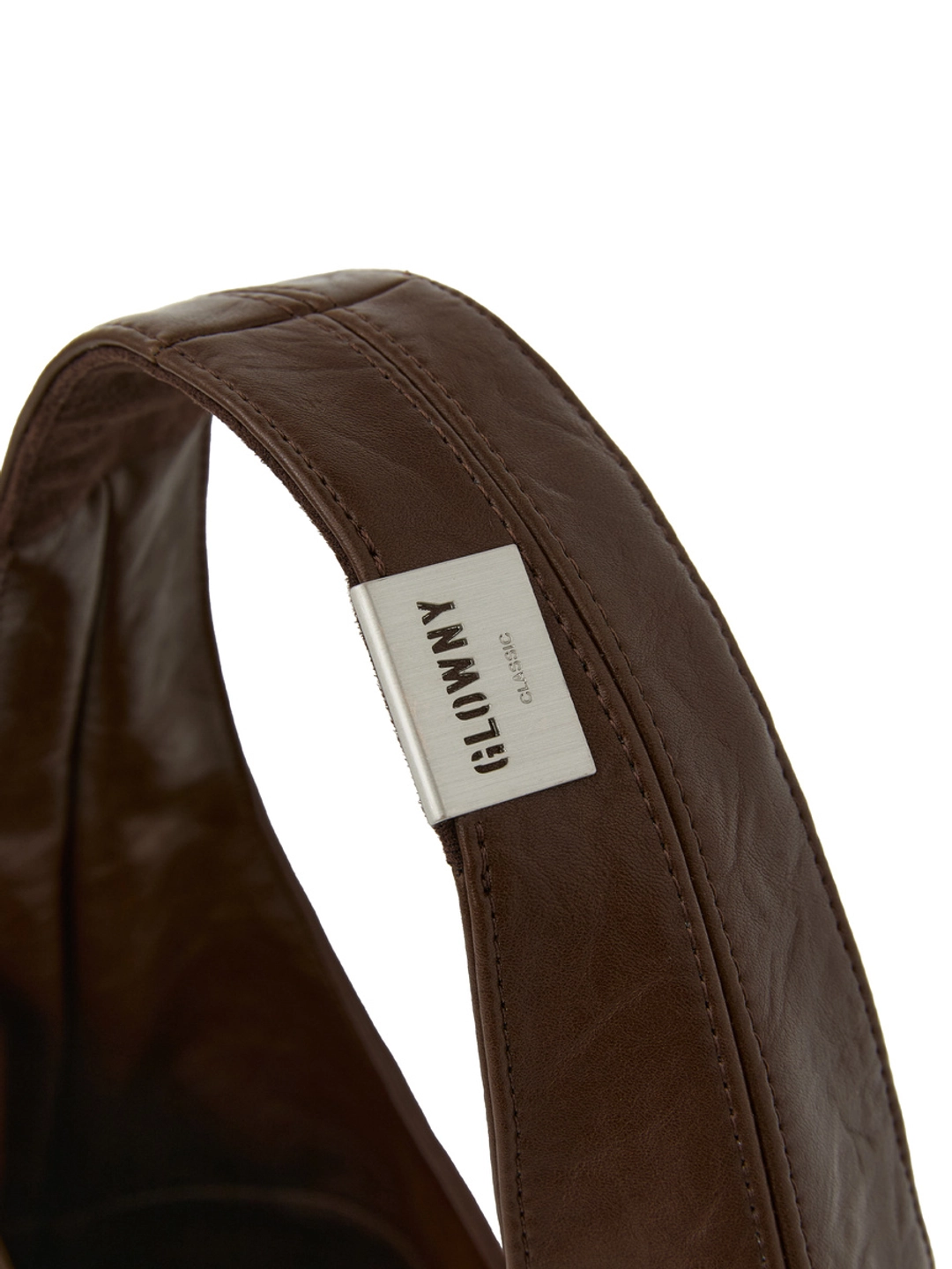 글로니 G LEATHER HALF SHOULDER BAG (BROWN) 상품 이미지 3