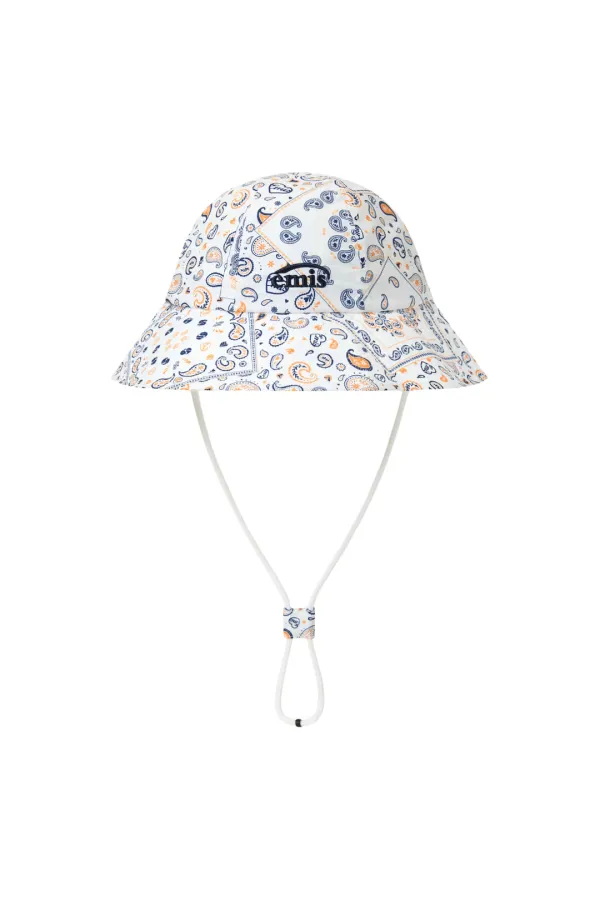 PAISLEY BUCKET HAT-WHITE