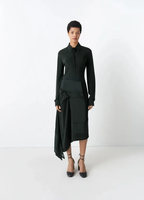 SKIRT WITH PLEATS IN SILK
