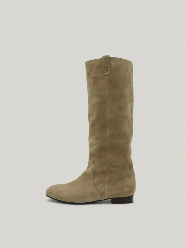 FLOT LEATHER BOOTS (SUEDE KHAKI BROWN)