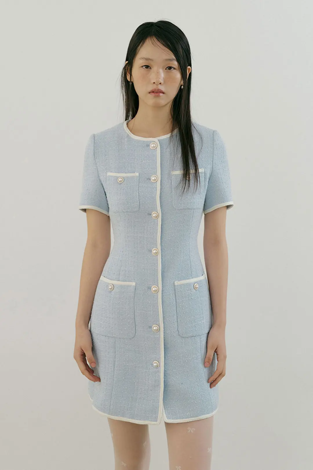 루시르주 Mary Tweed One-piece (sky blue) 상품 이미지 1