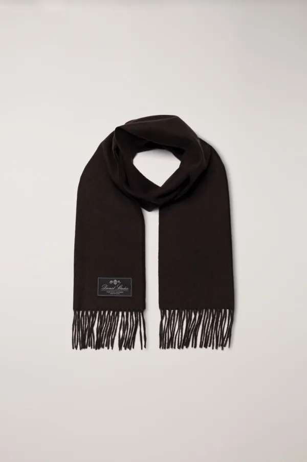 UNISEX CASHMERE MUFFLER DARK BROWN