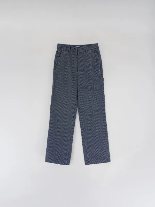 Carpenter Stripe Denim Pants (Navy) - blour