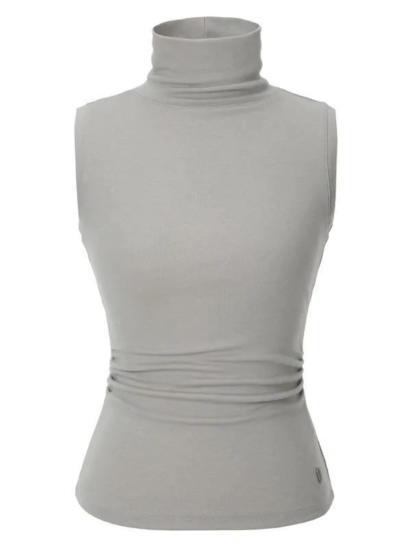 [4th Reorder] Drape Turtleneck Top (sand beige)