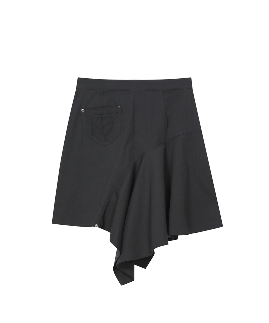미세키서울 [레이 PICK] One side draped midi skirt CHARCOAL 상품 이미지 2